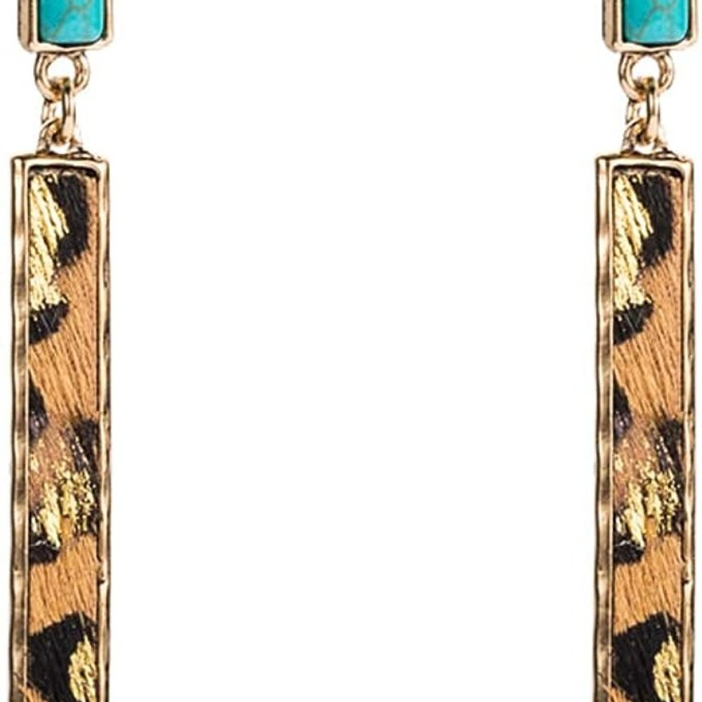 Zara Leopard Dangle Earrings - Picture 4 of 4